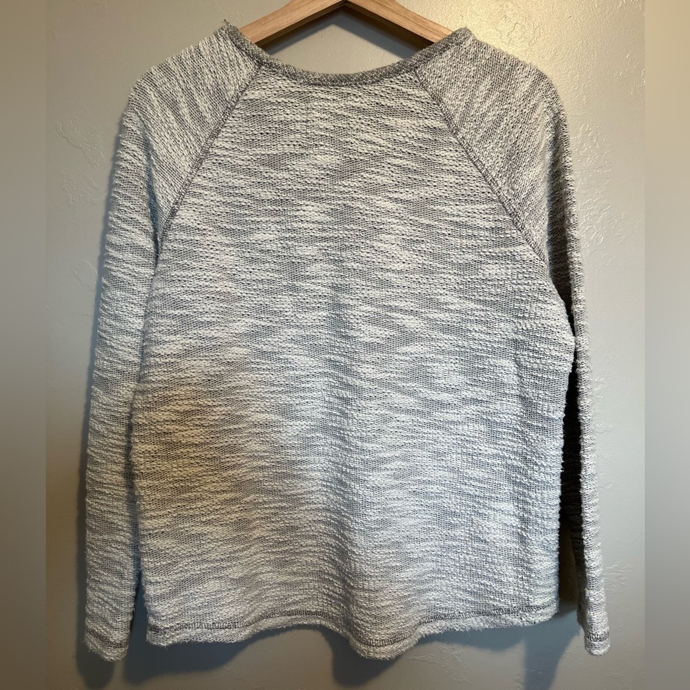 H&M L.O.G.G. Womens Gray & White Cotton Pullover Sweater Size Medium Cabincore - Picture 10 of 16